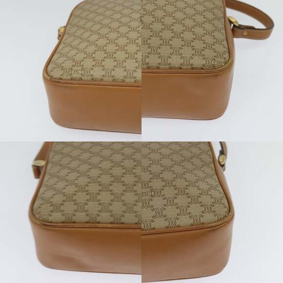 CELINE Macadam Canvas Shoulder Bag Pvc Beige Gold - Picture 10 of 12